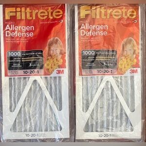 2 new in package micro allergen filtrete air filters 10”x20”x1”
